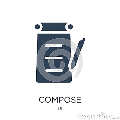 compose icon in trendy design style. compose icon isolated on white background. compose vector icon simple and modern flat symbol Vector Illustration