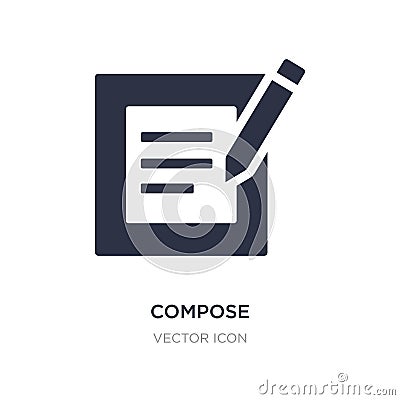 compose icon on white background. Simple element illustration from UI concept Vector Illustration