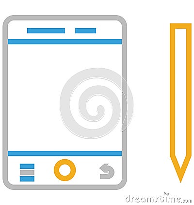 Compose Isolated Line With Color Vector Icon Editable Stock Photo