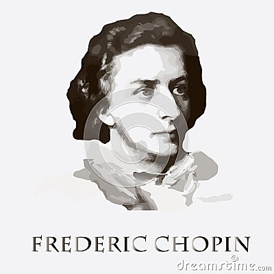 Composer Frederic Chopin. vector portrait Vector Illustration