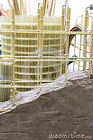 Composite armature. Use of composite material in construction Stock Photo