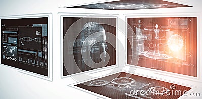 Composite 3d image of composite image of different interface Stock Photo