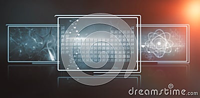 Composite 3d image of different interface Stock Photo