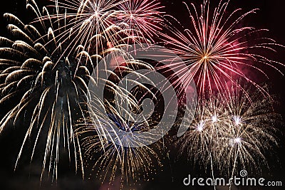 Multiple fireworks display Stock Photo