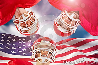 Composite image of american football huddle Stock Photo