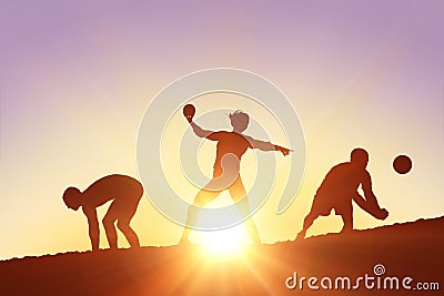 Composite image of athlete man throwing a discus Stock Photo