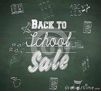 Composite image of back to school sale message Stock Photo