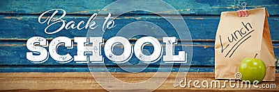 Composite image of back to school text over white background Stock Photo