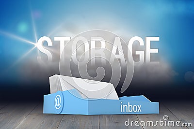 Composite image of blue inbox Stock Photo