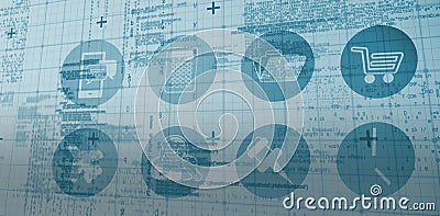 Composite image of blue matrix and codes Stock Photo