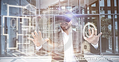 Composite image of blueprint interface Stock Photo