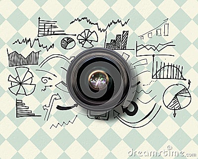 Composite image of camera lens Stock Photo