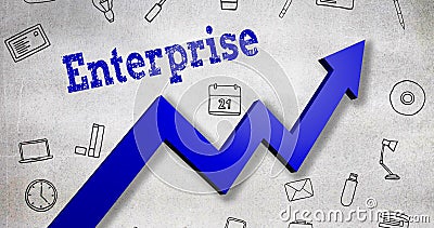 Composite image of close up of enterprise text Stock Photo