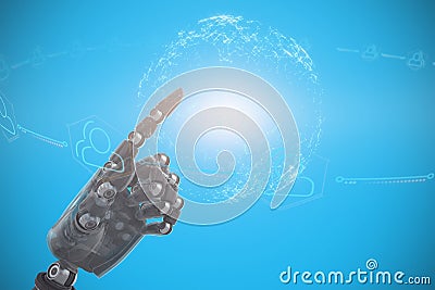 Composite image of close up of gray robotic arm Stock Photo