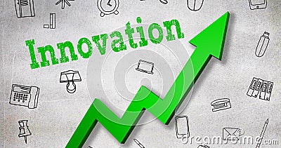 Composite image of close up of innovation text Stock Photo