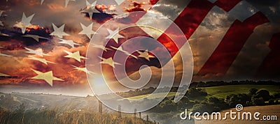 Composite image of close up of the us flag Stock Photo