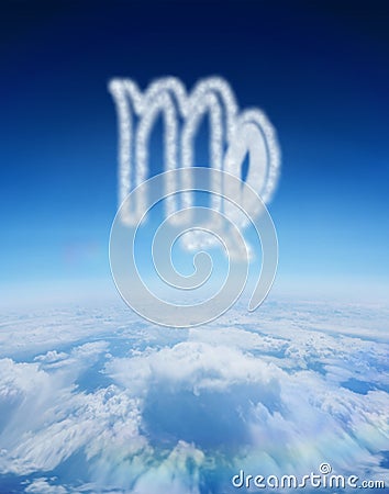 Composite image of cloud in shape of virgo star sign Stock Photo