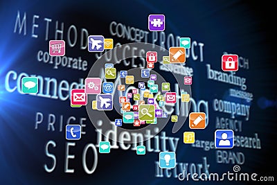 Composite image of colourful computer applications Stock Photo