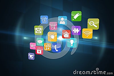 Composite image of colourful computer applications Stock Photo