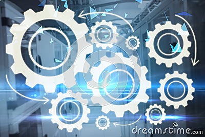 Composite image of composite image of gears on white background 3d Stock Photo