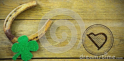 Composite image of composite image of st patrick day with harp symbol Stock Photo