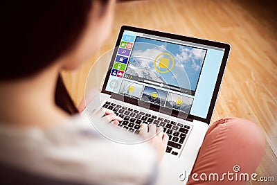 Composite image of composite image of various video and computer icons Stock Photo