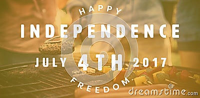 Composite image of computer graphic image of happy 4th of july text Stock Photo