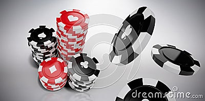 Composite image of 3d image of black casino token with clubs symbol Stock Photo