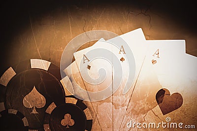 Composite image of 3d image of black casino token with spades symbol Stock Photo