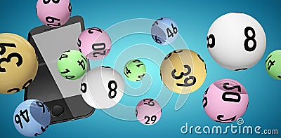 Composite image of 3d image of colorful bingo balls Stock Photo