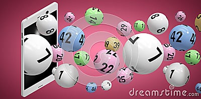 Composite image of 3d image of colorful bingo balls Stock Photo