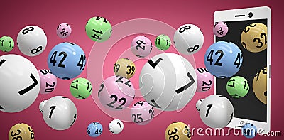 Composite image of 3d image of colorful bingo balls Stock Photo