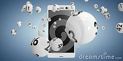 Composite image of 3d image of white bingo balls Stock Photo