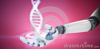 Composite image of digital image of robotic hand Stock Photo