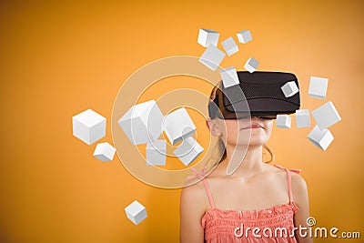 Composite image of digitally generated grey cubes floating Stock Photo