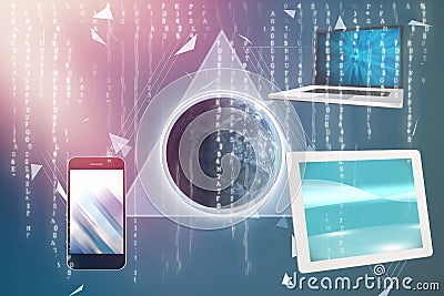 Composite image of digitally generated image of binary coding 3D Stock Photo