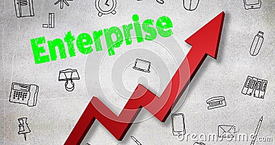 Composite image of digitally generated image of enterprise text Stock Photo