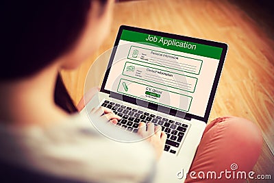 Composite image of digitally generated image of job application Stock Photo