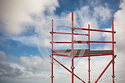 Composite image of digitally generated image of red scaffoldings 3d Stock Photo