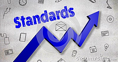 Composite image of digitally generated image of standards text Stock Photo