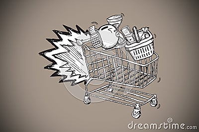 Composite image of e commerce doodle Stock Photo