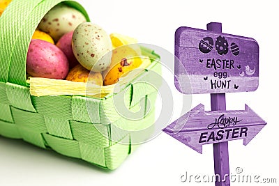 Composite image of easter egg hunt sign Stock Photo