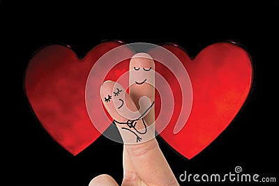 Composite image of fingers crossed like couple Stock Photo