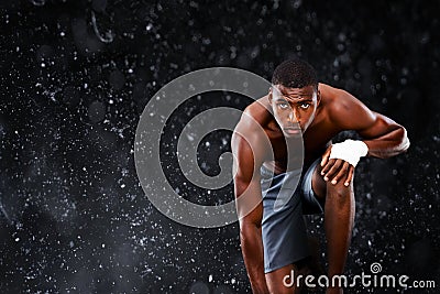 Composite image of fit muscular man Stock Photo