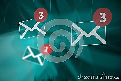 Composite image of five text messages received Stock Photo