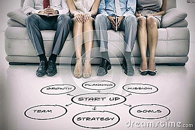 Composite image of graphic image of start up cycle icons Stock Photo