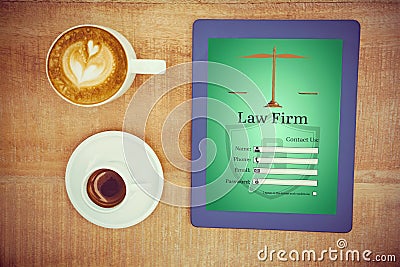 Composite image of graphic interface of lawyer contact form Stock Photo