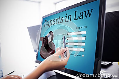 Composite image of graphic interface of lawyer contact form Stock Photo