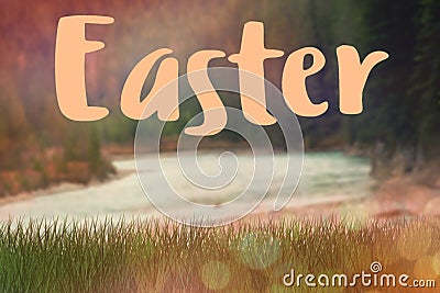 Composite image of happy easter logo Stock Photo