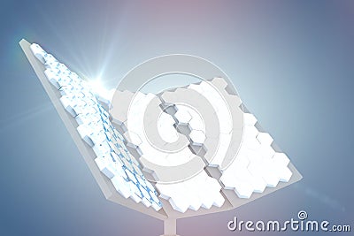 Composite image of image of hexagon shaped solar panel 3d Stock Photo